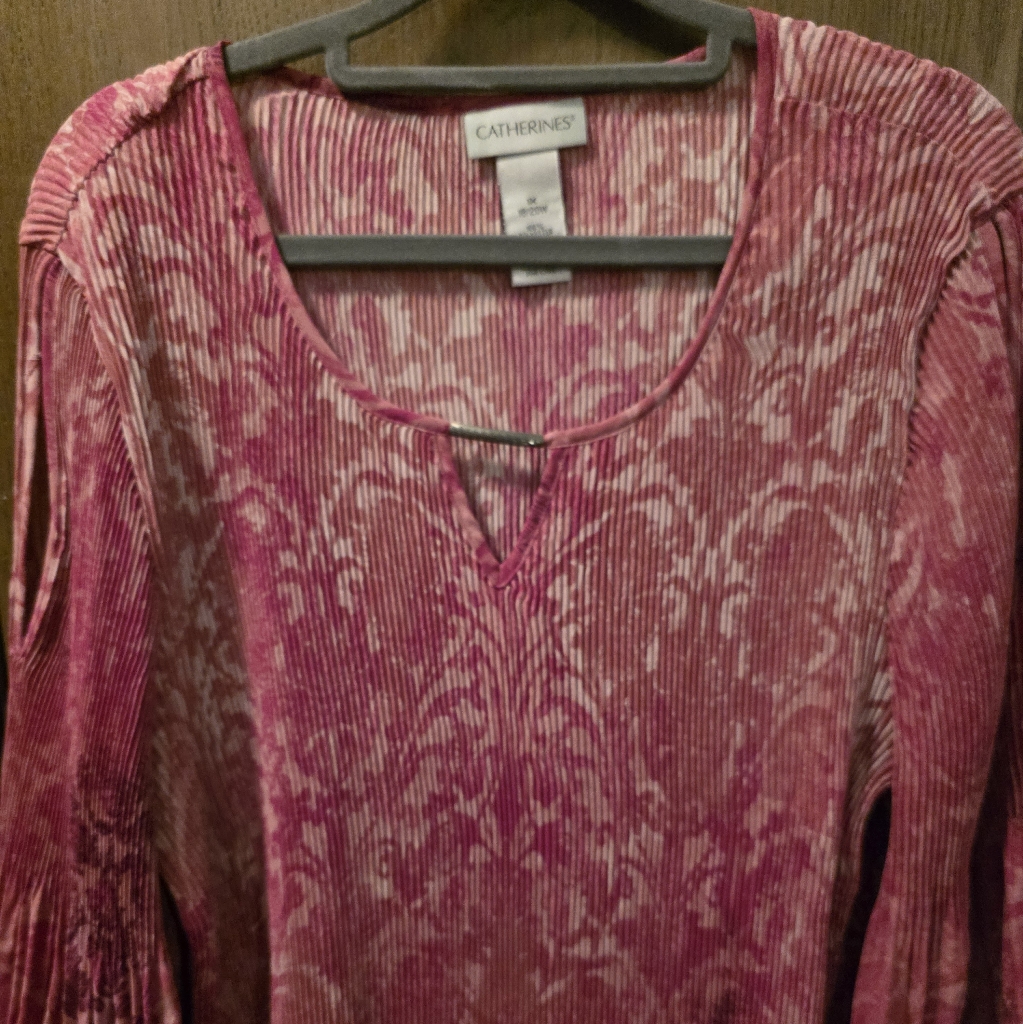 Catherines Vibrant Pink Textured Top